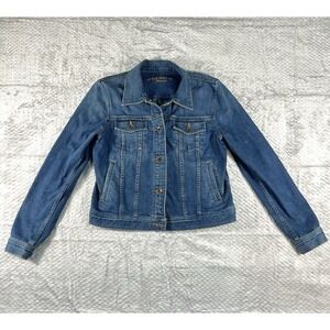 Ralph Lauren Jeans Co Premium Denim Trucker Jacket Womens Medium Blue Button Up